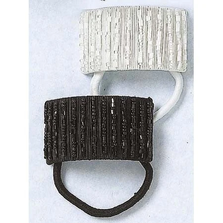 Elastic Ponytail With Ivory Beads 3 Elastic Ponytail With Ivory Beads