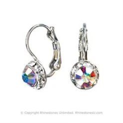 Crystal Wire Earrings, 8mm Size
