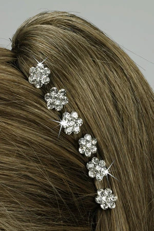 Rhinestone Hair Coil Flowers 4 Rhinestone Hair Coil Flowers - Image 2