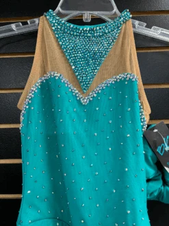 Brad Griffies Ready To Ship 1606 Dress, Jade/Seafoam With Crystals 10 Brad Griffies Ready To Ship 1606 Dress, Jade/Seafoam With Crystals -M & M Skatewear Shop BG1606frontdetail