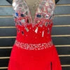 Brad Griffies Ready To Ship Belted Dress With Crystals & Mirrors