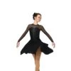 Solitaire Skatewear D22016 Sweetheart Dance Dress, Plain OR With Crystals -M & M Skatewear Shop D22016R Black Front