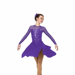 Solitaire Skatewear D22016 Sweetheart Dance Dress, Plain OR With Crystals 16 Solitaire Skatewear D22016 Sweetheart Dance Dress, Plain OR With Crystals -M & M Skatewear Shop D22016R Purple Mist Front