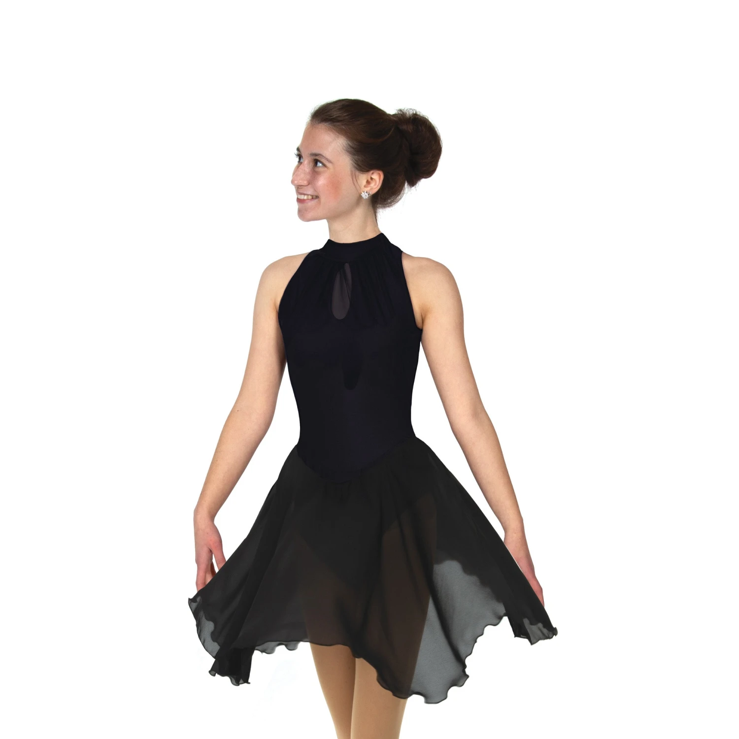 Solitaire Skatewear D22018 Keyhole Dance Dress, Plain Or With Crystals 4 Solitaire Skatewear D22018 Keyhole Dance Dress, Plain Or With Crystals - Image 2
