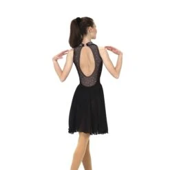 Solitaire Skatewear D22018 Keyhole Dance Dress, Plain Or With Crystals 17 Solitaire Skatewear D22018 Keyhole Dance Dress, Plain Or With Crystals -M & M Skatewear Shop D22018R Black Back
