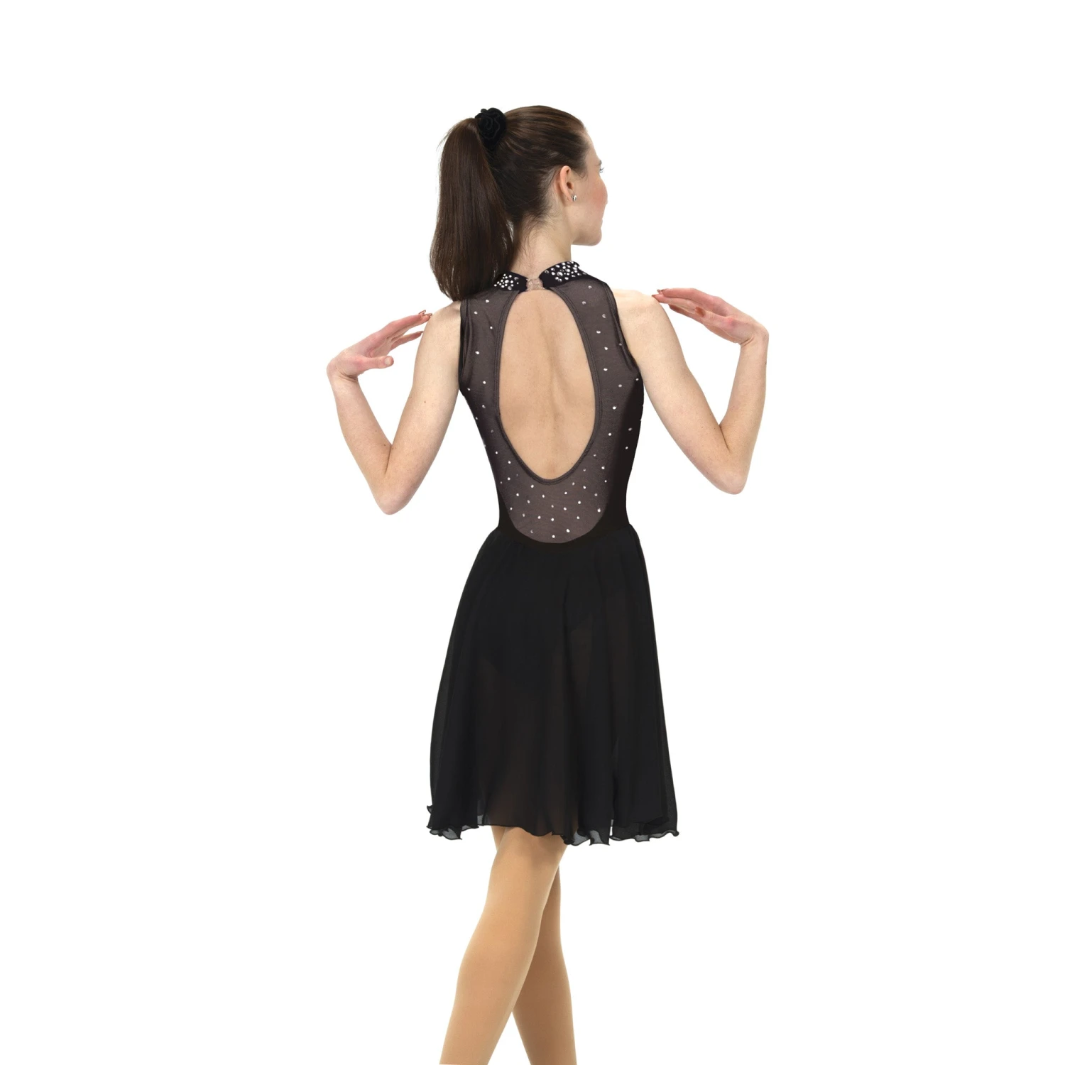 Solitaire Skatewear D22018 Keyhole Dance Dress, Plain Or With Crystals 10 Solitaire Skatewear D22018 Keyhole Dance Dress, Plain Or With Crystals - Image 8