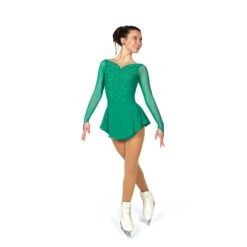 Solitaire Skatewear F22011R Soft Ruched Dress With Crystals 11 Solitaire Skatewear F22011R Soft Ruched Dress With Crystals -M & M Skatewear Shop F21001R Emerald and C Mesh Front