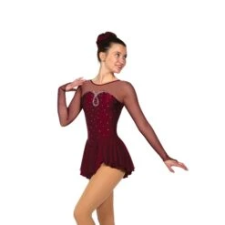 Solitaire Skatewear F22007R Sweetheart Dress: Light Loop Crystal Pattern