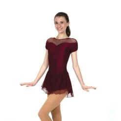Solitaire Skatewear F22001P/R Shirred Sleeve Dress 15 Solitaire Skatewear F22001P/R Shirred Sleeve Dress -M & M Skatewear Shop F22001P Wine Front