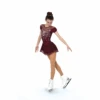 Solitaire Skatewear F22001P/R Shirred Sleeve Dress -M & M Skatewear Shop F22001R Wine Front 1
