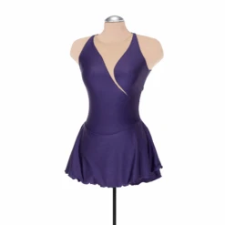 Solitaire Skatewear F22006P Tapered Cut Dress, No Crystals -M & M Skatewear Shop F22006PBlackberryCFront 2025