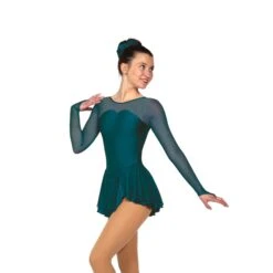 Solitaire Skatewear F22007P Sweetheart Dress, No Crystals 11 Solitaire Skatewear F22007P Sweetheart Dress, No Crystals -M & M Skatewear Shop F22007P Teal Front