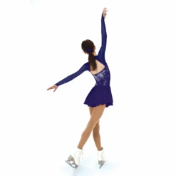 Solitaire Skatewear F22007Q Sweetheart Dress: Fancy Crystals Pattern 18 Solitaire Skatewear F22007Q Sweetheart Dress: Fancy Crystals Pattern -M & M Skatewear Shop F22007QNavyBack