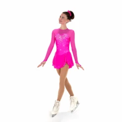 Solitaire Skatewear F22007Q Sweetheart Dress: Fancy Crystals Pattern 14 Solitaire Skatewear F22007Q Sweetheart Dress: Fancy Crystals Pattern -M & M Skatewear Shop F22007QPinkSkatesFront