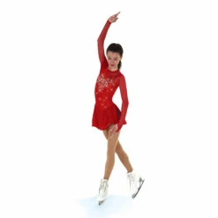 Solitaire Skatewear F22007Q Sweetheart Dress: Fancy Crystals Pattern 15 Solitaire Skatewear F22007Q Sweetheart Dress: Fancy Crystals Pattern -M & M Skatewear Shop F22007QRedFront