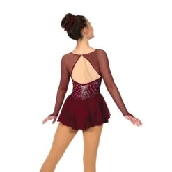 Solitaire Skatewear F22007S Sweetheart Dress: Super Crystals Version 15 Solitaire Skatewear F22007S Sweetheart Dress: Super Crystals Version -M & M Skatewear Shop F22007S Wine Back Orig