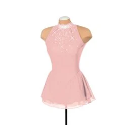 Solitaire Skatewear F22008P/R Mesh Keyhole Dress: Plain Or With Crystals