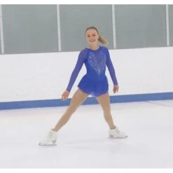 Solitaire Skatewear F23028P Deep V Dress, Plain -M & M Skatewear Shop F23028S Royal Front