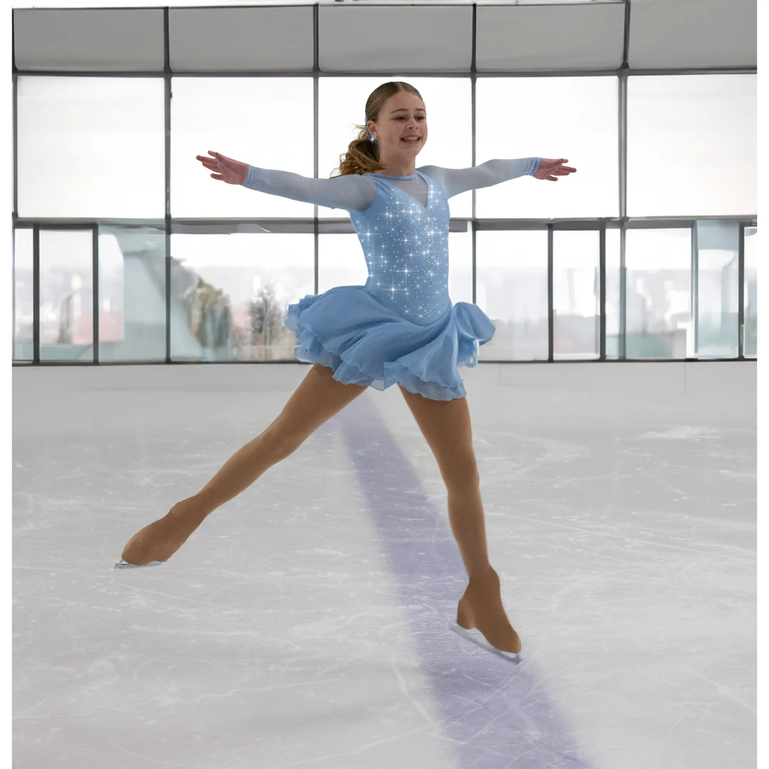 Solitaire Skatewear F24010P Low Scoop Back Dress, No Crystals Or With Crystals 4 Solitaire Skatewear F24010P Low Scoop Back Dress, No Crystals Or With Crystals - Image 2