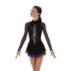 Solitaire Skatewear F24022 Accent Skirt Dress, No Crystals OR With Crystals -M & M Skatewear Shop F24022RAmethystFront
