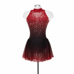 Solitaire Skatewear F25005P/R Solitaire Ombré Dress, Plain OR With Crystals 16 Solitaire Skatewear F25005P/R Solitaire Ombré Dress, Plain OR With Crystals -M & M Skatewear Shop F25005Rredfront 2025