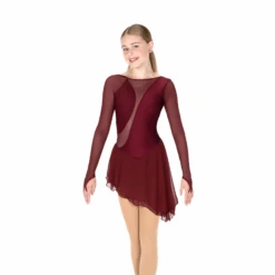 Solitaire Skatewear F25018 Swoosh Dress, Plain OR With Crystals -M & M Skatewear Shop F25018Pwinefront 2025