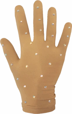 Skin-tone Fitted Gloves With Crystals