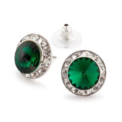 Crystal Earrings, 15mm Size -M & M Skatewear Shop JEEME15P 38791.1661977741