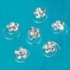 Rhinestone Hair Coil Flowers