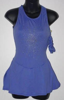 Motionwear Ready To Ship 8104, Sleeveless Cotton Lycra Dress With Rhinestones