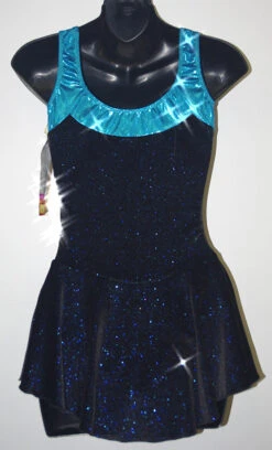 Motionwear 8114, Sleeveless Velour Dress With Contrasting Neckline -M & M Skatewear Shop MOT8114b