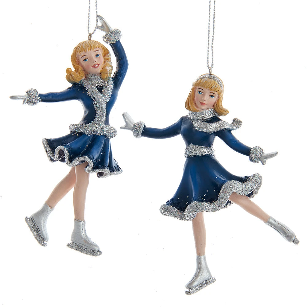 Blue And Silver Ice Skater Ornament 3 Blue And Silver Ice Skater Ornament