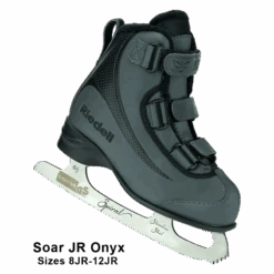 Riedell Soar Ice Skate Set -M & M Skatewear Shop riedell soar jr skate onyx velcro angle rev