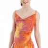 Six0 1058 Ready To Ship Orange Tye Dye Shawl Collar Dress 1 Six0 1058 Ready To Ship Orange Tye Dye Shawl Collar Dress -M & M Skatewear Shop six1058f